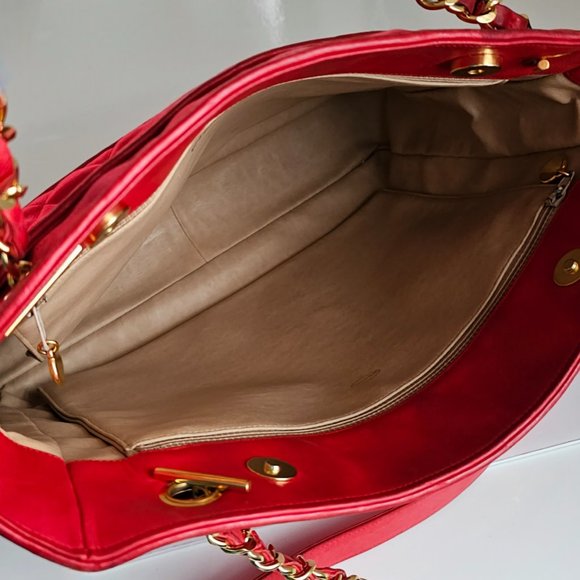 CHANEL Satin Lambskin Chain Shoulder Bag Quilted Ball Charm Gold Hardware - Picture 13 of 16